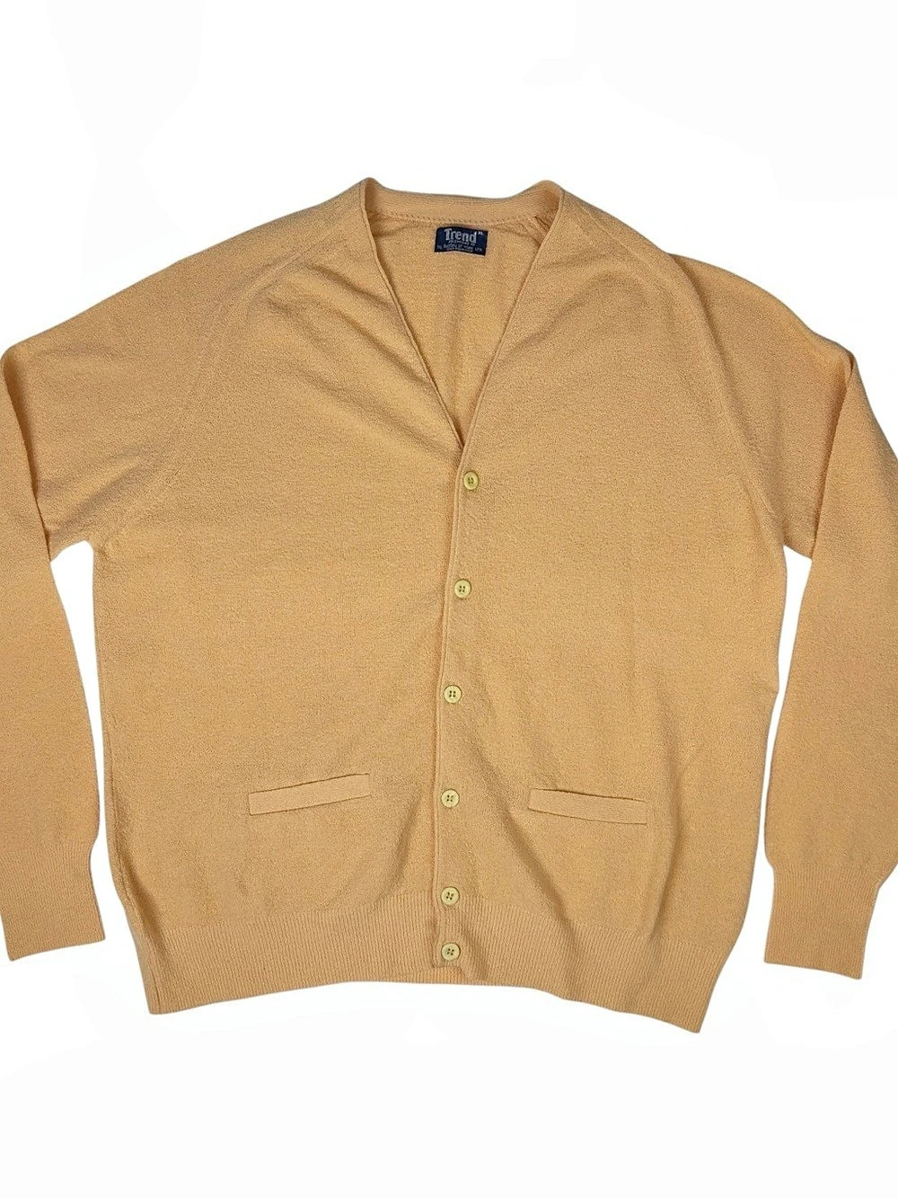 Vintage 1970s Cardigan Sweater Trend Fashions by Huntley of York Men XL USA Made